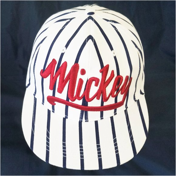 Disney Parks Blue and White Striped Mickey Red Classic Baseball Cap NWT - Picture 2 of 8